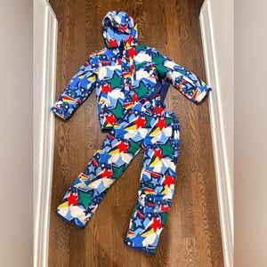 Boden Colorful Star Patterned Snowsuit Size 9-10